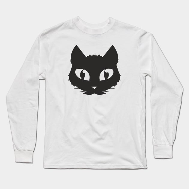 Black Cat (Muzzle) Long Sleeve T-Shirt by aceofspace